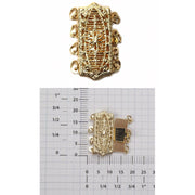 14KY 20 mm Rectangular Filigree 4-Strand Pearl Clasp - Otto Frei