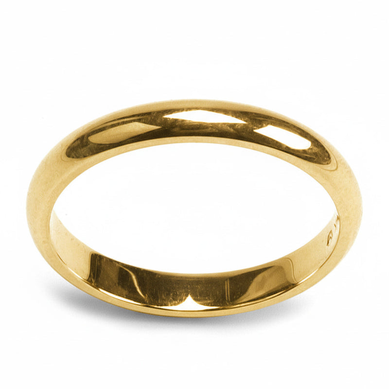 Gold 3.0mm Half Round Wedding Bands