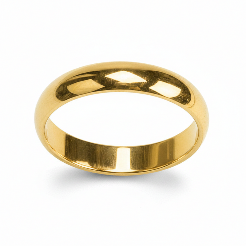 14KY 4.0mm Half Round Wedding Bands - Otto Frei