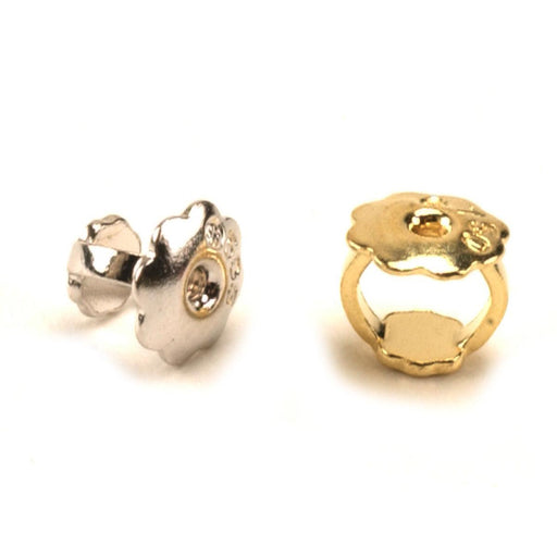 14KY & 14KW .034" One Hole Baby Safe Threaded Earring Backs-4.5mm OD - Otto Frei