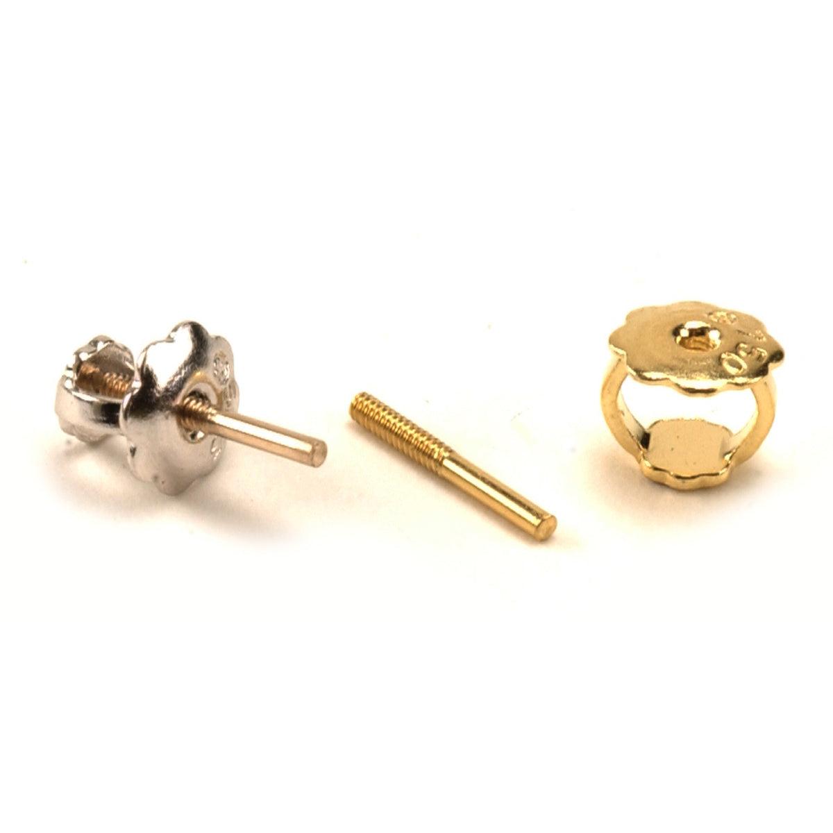 14KY 14KW Threaded Earring Posts One-Hole Baby - Main Image