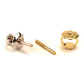 ゴールド ねじ式ピアスポスト .034インチ＆4.5mm 1穴ベビーセーフピアスキャッチセット - 14K イエローゴールド