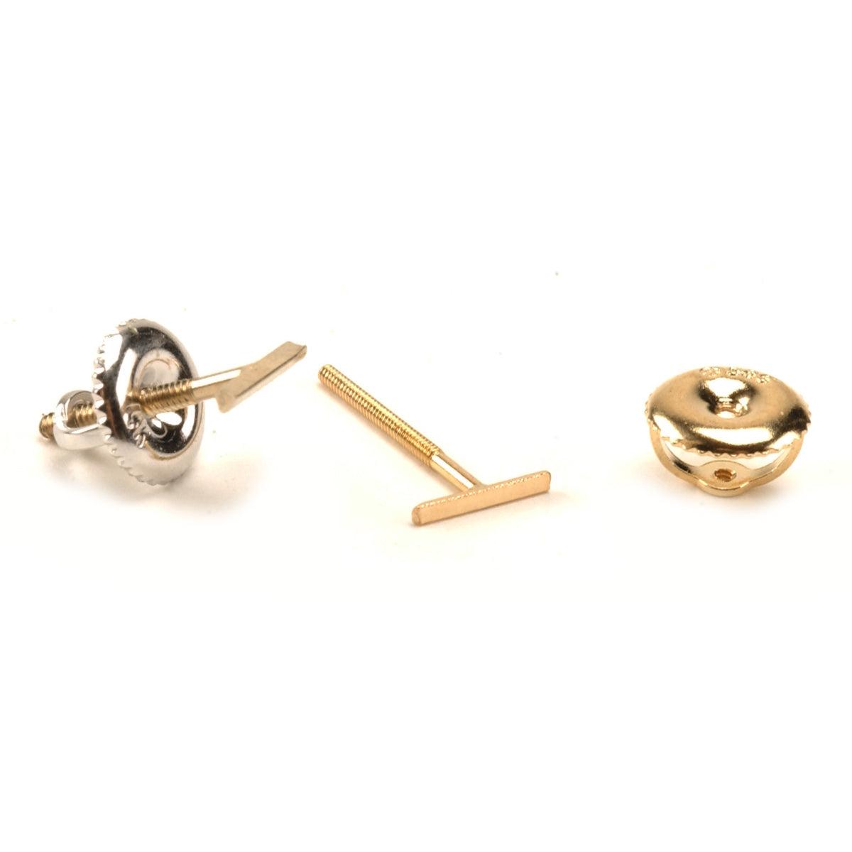 Gold Threaded T-Bar Earring Posts & 6.25mm Back Sets | 14K — Otto Frei