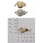 14KY & 14KW 1-Strand Round Filigree Pearl Clasp - Otto Frei