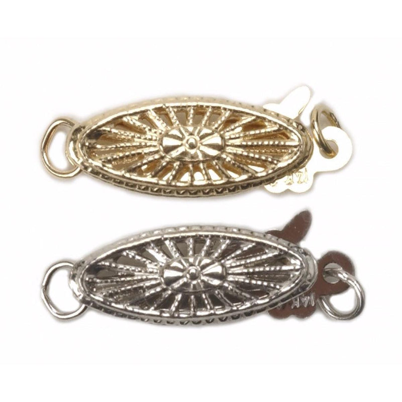 14KY, 14KW, 18KY & 18KW 15 mm x 5.5 mm Filigree Pearl Clasp - Otto Frei