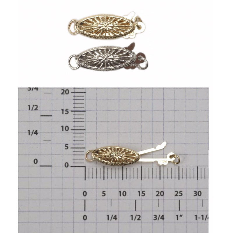 14KY, 14KW, 18KY & 18KW 15 mm x 5.5 mm Filigree Pearl Clasp - Otto Frei