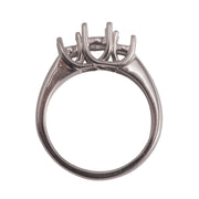 14KY & 14KW 3-Stone Criss-Cross Ring Mountings-Round 5mm Center Stone with 2- 3.5mm Round Sides - Otto Frei