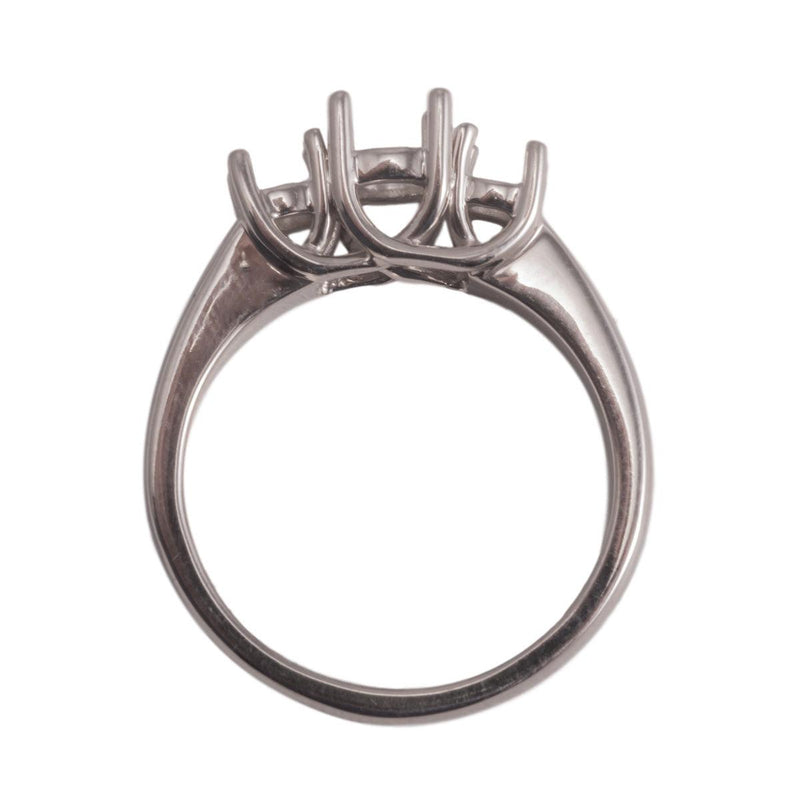 14KY & 14KW 3-Stone Criss-Cross Ring Mountings-Round 5mm Center Stone with 2- 3.5mm Round Sides - Otto Frei