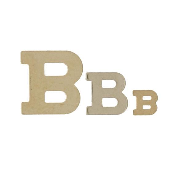 Gold Block Initial B 3.0mm Diestruck | 14K Yellow & White — Otto Frei