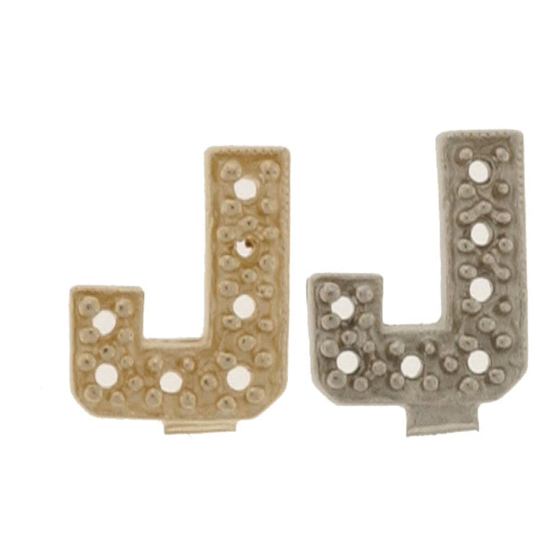 14KY & 14KW Block Initial 9mm J For .01pt Stone - Otto Frei