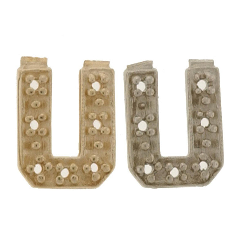 14KY & 14KW  Block Initial 9mm U For .01pt Stone - Otto Frei