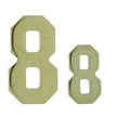 Gold Block Numeral 5.3mm #8 - 14K Yellow
