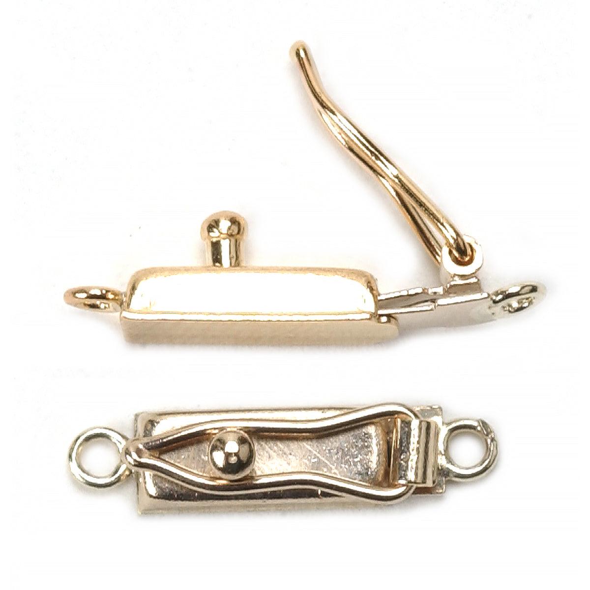 Lock Box Clasp Gold Box Clasp with Figure-8 Safety Lock 3.2x3.7x9.8mm | 14K — Otto Frei