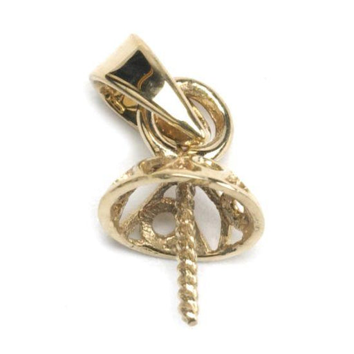 14KY & 14KW Filigree 6.8mm Cup with Ring & Bail - Otto Frei