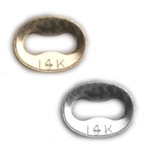 14KY & 14KW Italian Chain Tags 4.9mm x 3.9mm - Otto Frei