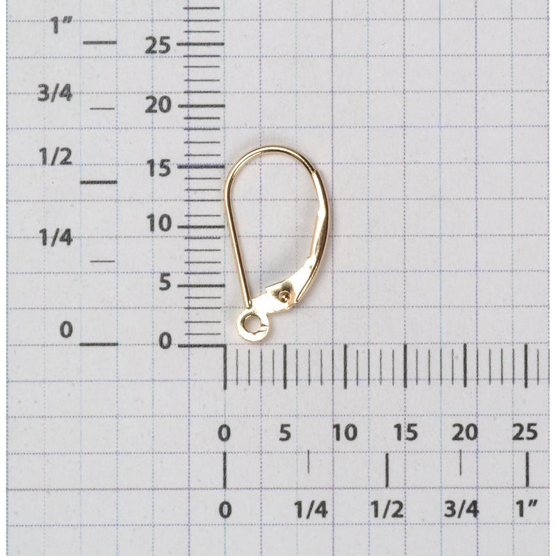 14KY & 14KW Lever Backs Plain with Open Ring - Otto Frei