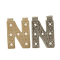 Iniziale a blocco in oro N - 9mm, preforata per pietra da .01pt - Giallo 14K