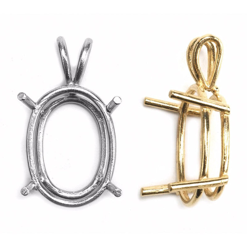 14KY & 14KW Oval 4 Prong Double Gallery Cast - Otto Frei