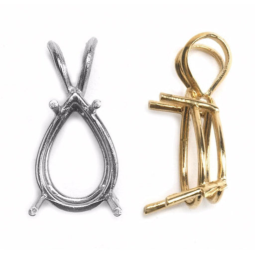 14KY & 14KW Pear 4-Prong Double Gallery Cast - Otto Frei