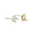 Montures de boucles d’oreilles poire en or à double galerie et 4 griffes, avec tiges à poussettes - 14K Jaune / .10ct (4.0x3.0mm)