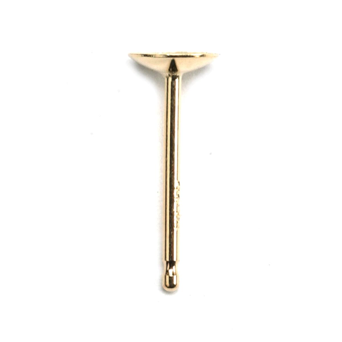 Gold Pearl & Stone Posts 4.0mm Cup No Peg | 14K Yellow & White — Otto Frei