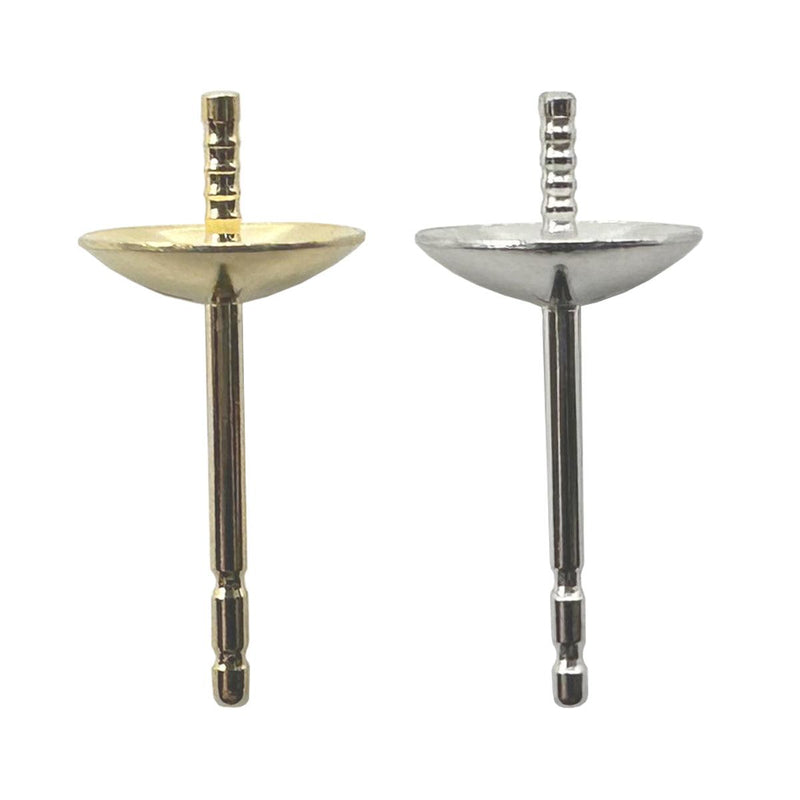 14KY & 14KW Standard Weight Pearl & Stone Posts - 6.5mm Cup with Peg - Otto Frei