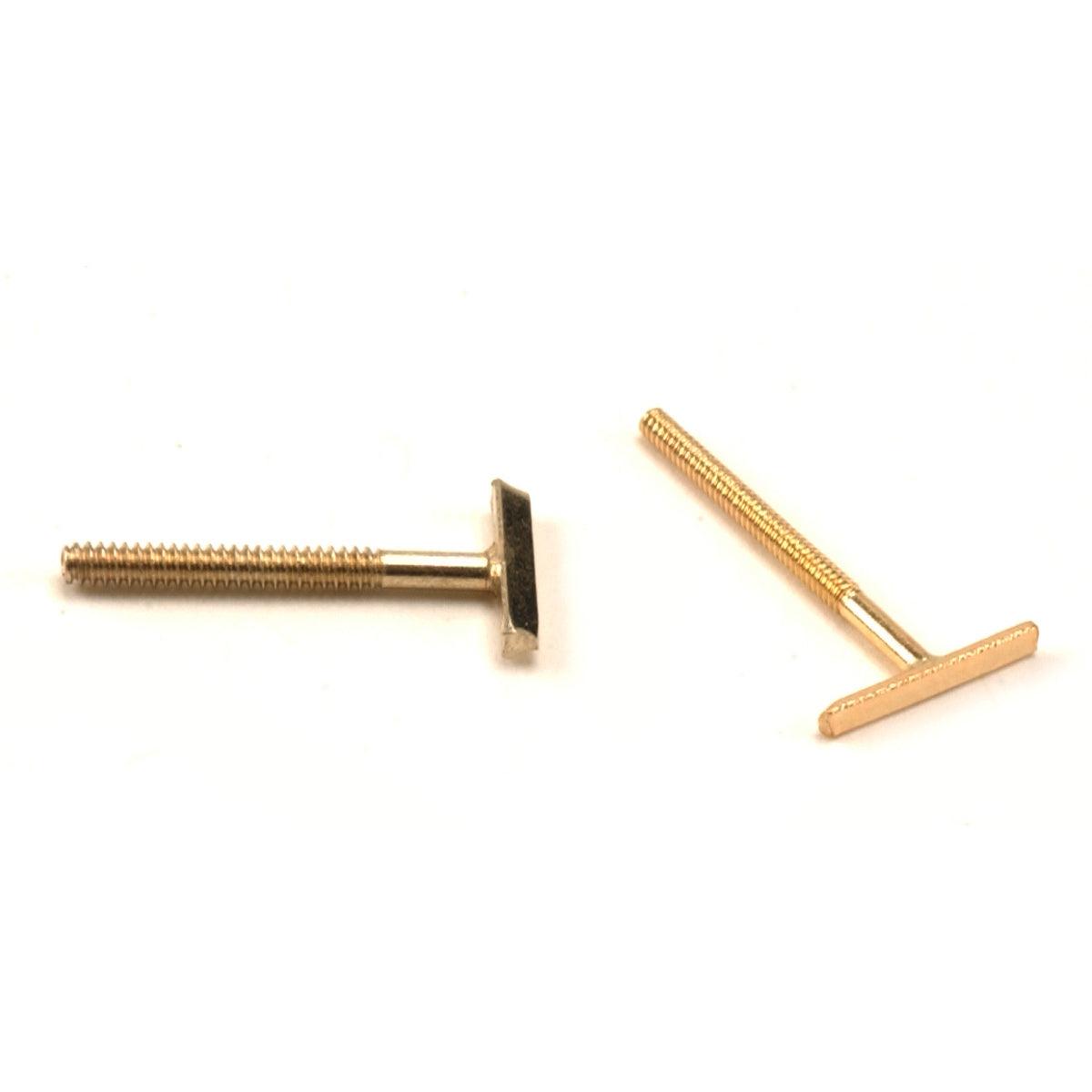 Gold Threaded T-Bar Earring Posts .034