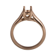 14KY & 18KW Round Solitaire Criss-Cross Ring Mountings-Round 5mm Center Stone - Otto Frei