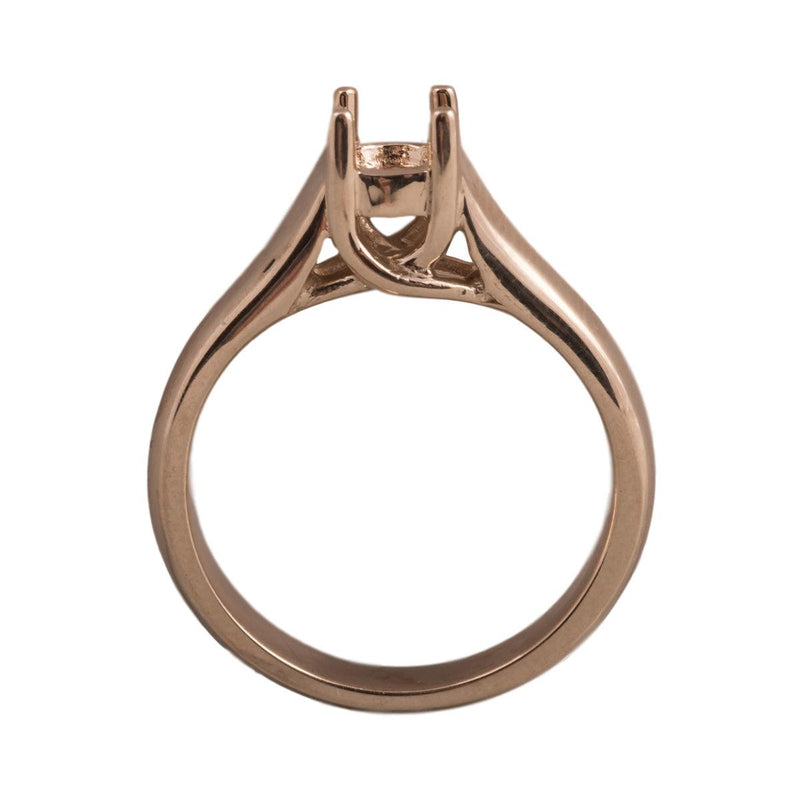 14KY & 18KW Round Solitaire Criss-Cross Ring Mountings-Round 5mm Center Stone - Otto Frei