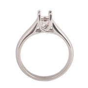 14KY & 18KW Round Solitaire Criss-Cross Ring Mountings-Round 5mm Center Stone - Otto Frei