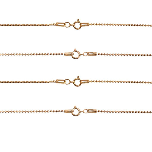 14KY & 18KY Bead Chain 1.2mm with Spring Ring Clasp - Otto Frei
