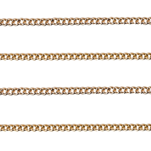 14KY & 18KY Curb Chain 1.1mm Sold by the Inch - Otto Frei
