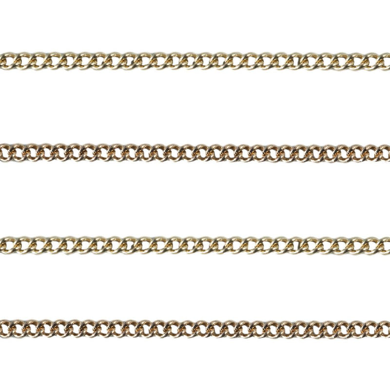 14KY & 18KY Curb Chain 1.5mm Sold by the Inch - Otto Frei