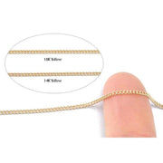 14KY & 18KY Curb Chain 1.5mm Sold by the Inch - Otto Frei