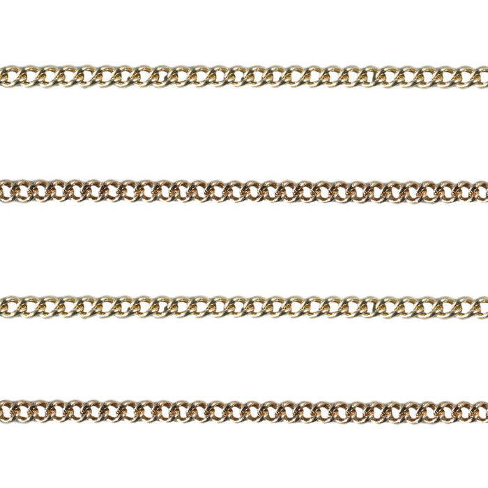 14KY & 18KY Curb Chain 1.5mm Sold by the Inch - Otto Frei