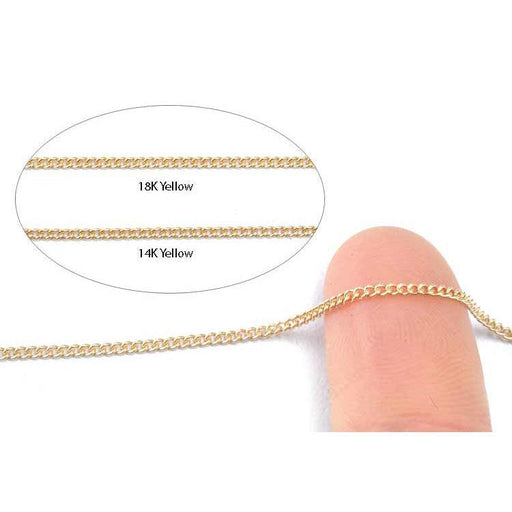 14KY & 18KY Curb Chain 1.5mm Sold by the Inch - Otto Frei