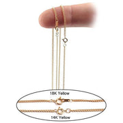 14KY & 18KY Curb Chain 1.5mm with Spring Ring Clasp - Otto Frei