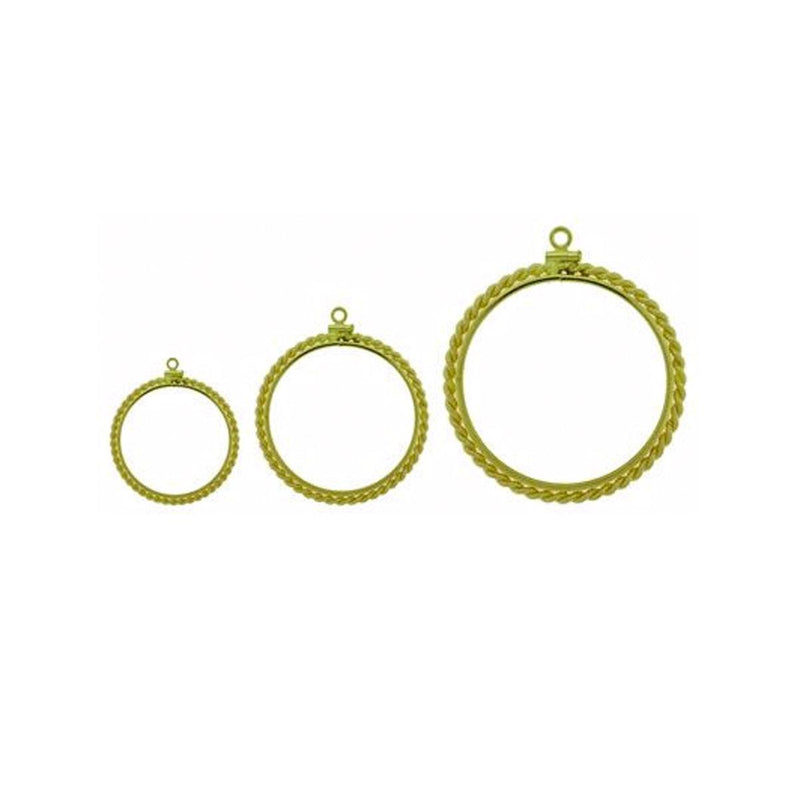 14KY & Yellow Gold Filled Chinese Panda Coin Mountings - Rope Edge - Otto Frei