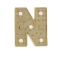 Goldgussblock Initial N – 8 mm, vorgebohrt für 0,01-Punkt-Stein - 14K Gelb