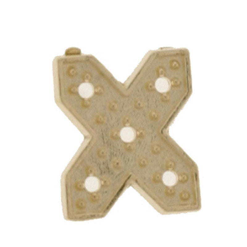 14KY Block Initial 8mm X For .01pt Stone - Otto Frei