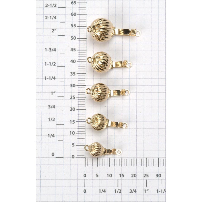 14KY Corrugated  Ball Clasp - Otto Frei