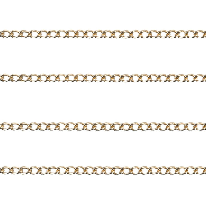 14KY Curb Chain 0.9mm Sold by the Inch - Otto Frei