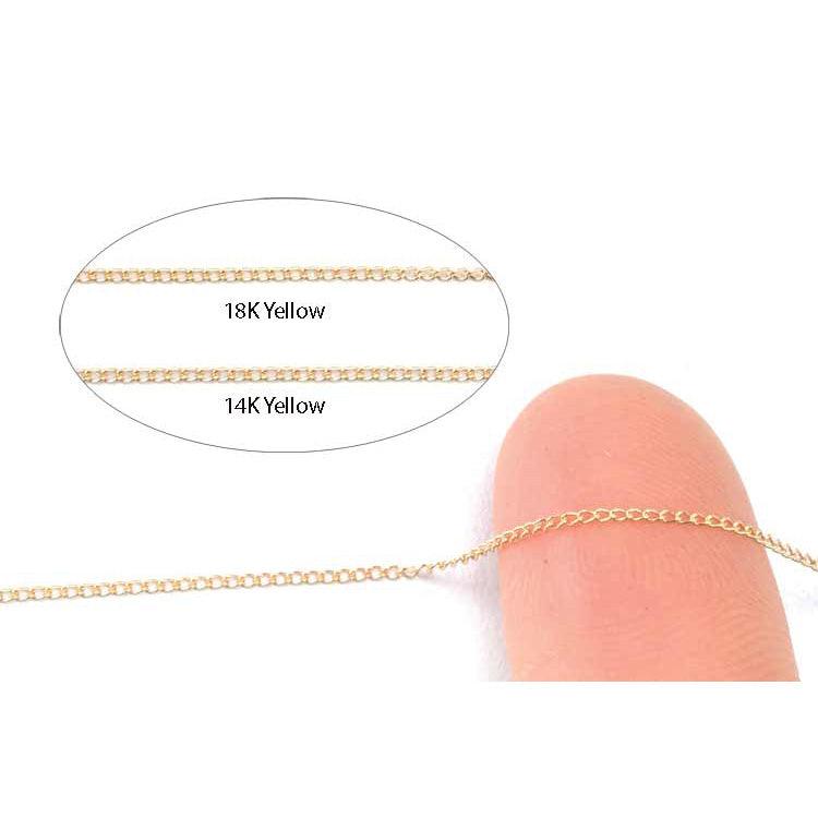 14KY Curb Chain 0.9mm Sold by the Inch - Otto Frei