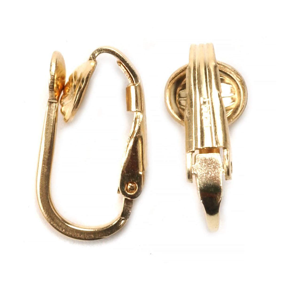 Gold Clip-On Earring Findings with Glue-On Pad | 14K Yellow: Otto Frei