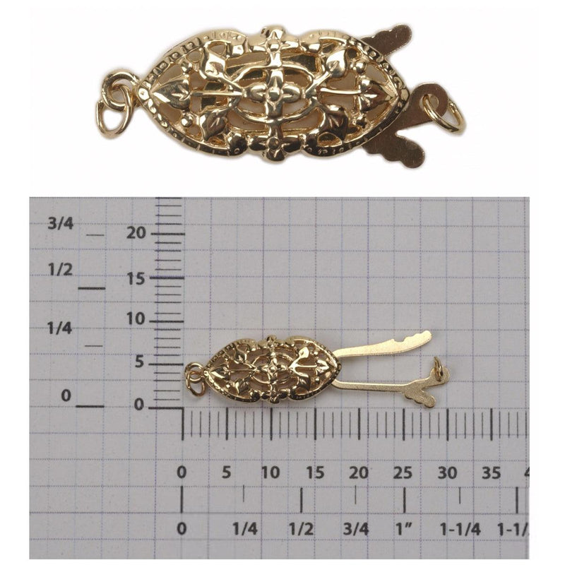 14KY Filigree Pearl Clasp 20 mm x 8 mm - Otto Frei