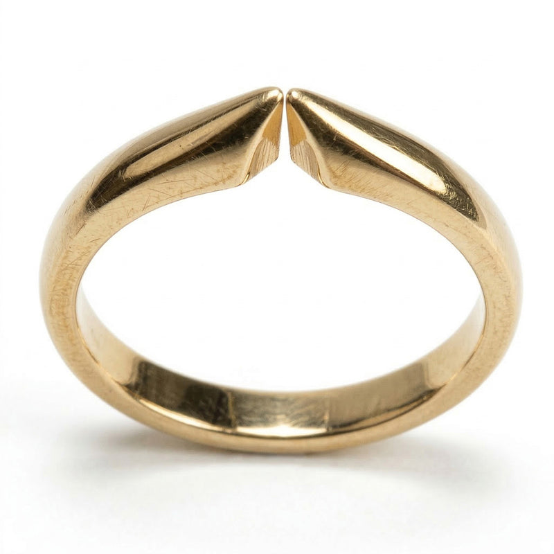 Gold & Platinum Half Round Pointed Ring Shanks-Notched for 4-Prong Settings