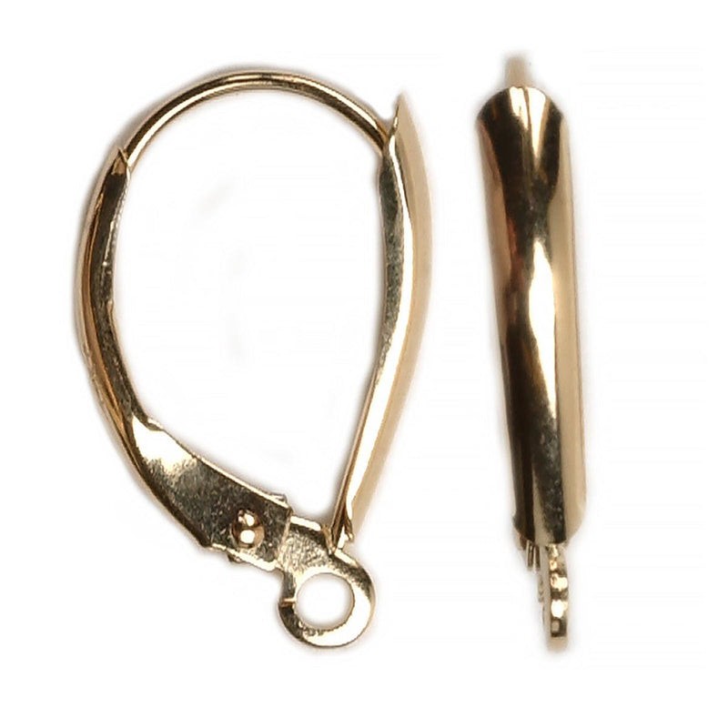 14KY Lever Backs Shield with Open Ring - Otto Frei