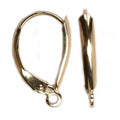 Apprêts de boucles d’oreilles à levier en or – modèle bouclier avec anneau ouvert - 14K Jaune