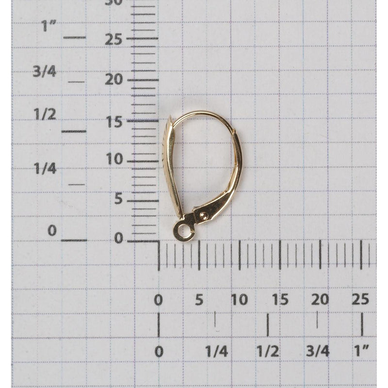 14KY Lever Backs Shield with Open Ring - Otto Frei