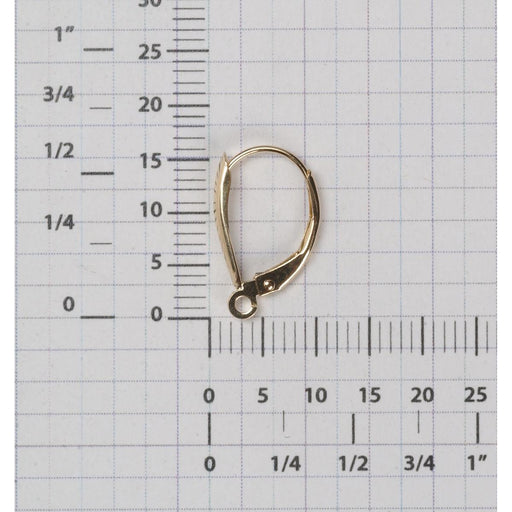 14KY Lever Backs Shield with Open Ring - Otto Frei